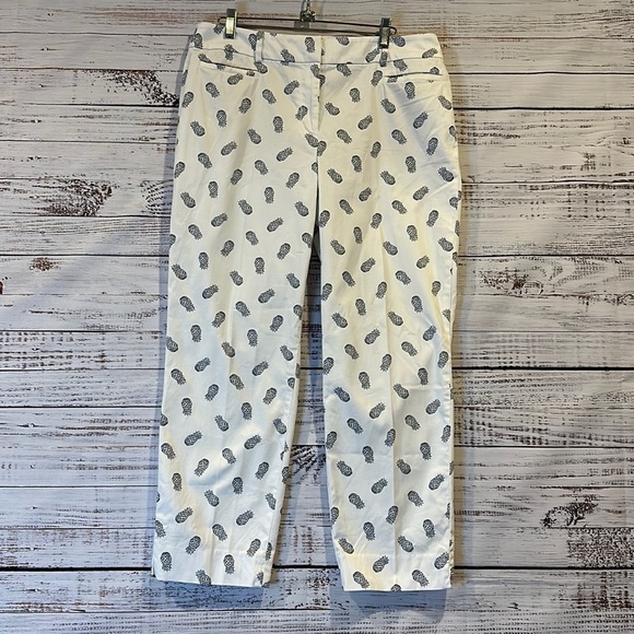 Talbots The Perfect‎ Crop Curvy Pineapple Pants Size 8 - Picture 1 of 6